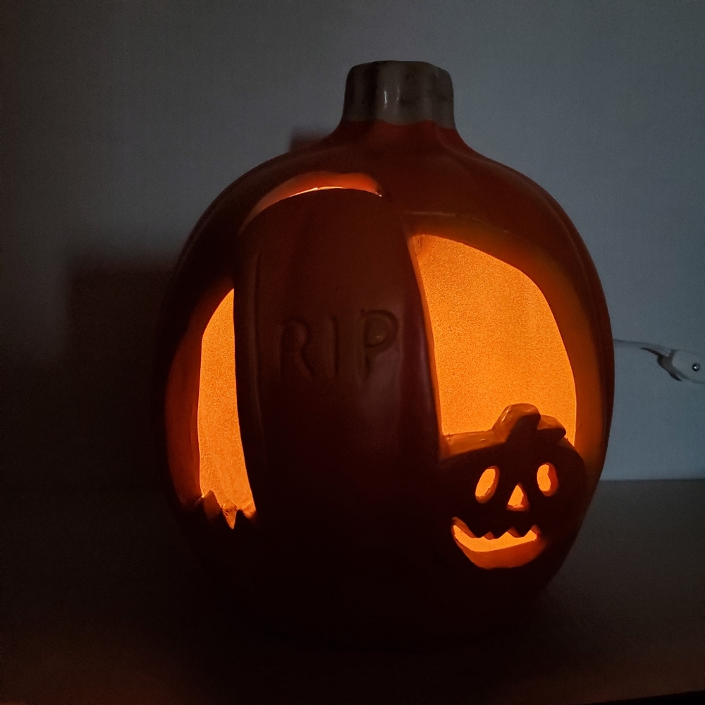 Halloween Foam Light Up Pumpkin Laser Cut Graveyard RIP